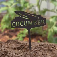 "Cucumber" Vegetable Label in Use in the Garden