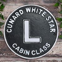 "Cunard White Star" Shipping Line Cast Iron Reproduction Sign in Situ on Brick Wall "Cunard White Star" Shipping Line Cast Iron Reproduction Sign in Situ on Brick Wall
