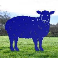 Curly Sheep Silhouette in Blue