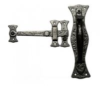 "Vespasian" Curved Cast Iron Hammered Thumb Latch Set