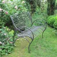 View From the Side of the Curved Charcoal Garden Bench