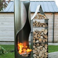 Chimenea With Swing Arm Grill in Situ in the Garden