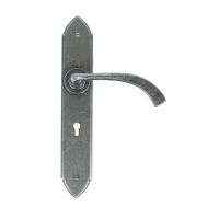 "Verona" Curved Pewter Medieval Lever Handle With Key Hole