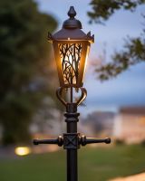 Custom Autumnal Trees Design Victorian Garden Lamp Post Positioned in a a Town Park