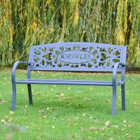 Family Name Iron Bench in Situ 