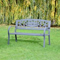 Personalised Family Name Iron Bench in the Garden