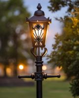 Custom Empire Mosaic Design Victorian Garden Lamp Post Positioned in a Grand Garden