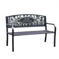 Cutomised Meadow Iron & Steel Park Bench on White Background Cutomised Meadow Iron & Steel Park Bench on White Background