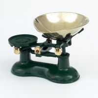 Dark Green Cast Iron Kitchen Scales With Brass Bowl Dark Green Cast Iron Kitchen Scales With Brass Bowl