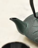 Close up of Dark Green Teapots Spout Close up of Dark Green Teapots Spout