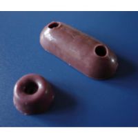 Round and Oblong Rubber Buffers in Dark Red/Brown