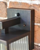 Davenport Ribbed Glass Wall Light Copper Back Plate Close Up