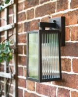 Davenport Ribbed Glass Copper Wall Light Side View