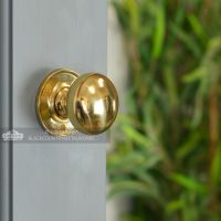 50mm Round Polished Brass Door Knobs