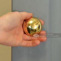 50mm Round Polished Brass Door Knobs