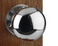 Round Bright Chrome Door Knobs