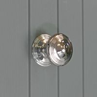Circular Bright Chrome Centre Door Knob in Situ