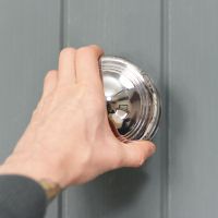 Large Circular Bright Chrome Centre Door Knob
