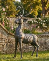 Deluxe Aged Verdigris Freestanding "Roscoe" Buck Garden Sculpture digital illustration Deluxe Aged Verdigris Freestanding "Roscoe" Buck Garden Sculpture digital illustration