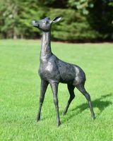 Deluxe Cast Aluminium Freestanding "Fallow" Doe Garden Sculpture in the Garden Deluxe Cast Aluminium Freestanding "Fallow" Doe Garden Sculpture in the Garden