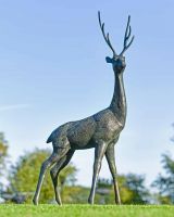 Deluxe Cast Aluminium Freestanding "Fallow" Stag Garden Sculpture