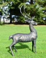 Close-Up of Verdigris Finish on Deluxe Cast Aluminium Freestanding "Roscoe" Buck Garden Sculpture