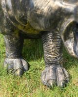 Close-Up of Feet on Deluxe Cast Aluminium Freestanding Wild Hippo Garden Sculpture in Antique Gold Close-Up of Feet on Deluxe Cast Aluminium Freestanding Wild Hippo Garden Sculpture in Antique Gold