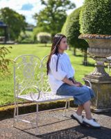 Scale Shot of Deluxe Cerberus Ornate Two Seater Garden Bench