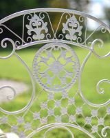 Close-Up of Patterned Backrest on Deluxe Cerberus Ornate Two Seater Garden Bench