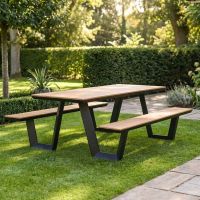 Deluxe Contemporary "Westfield" Four Seater Park Bench Digital Illustration In A Modern Garden Deluxe Contemporary "Westfield" Four Seater Park Bench Digital Illustration In A Modern Garden