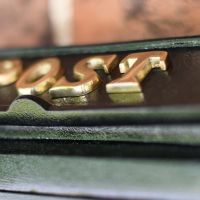Polished Brass "POST" on the Top of the Post Box