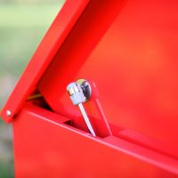 Close-Up of Mechanism on Opening Lid Close-Up of Mechanism on Opening Lid