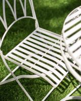 High Angle Shot of Deluxe Scylla Classic Outdoor Two Seater Bistro Set in Antique White