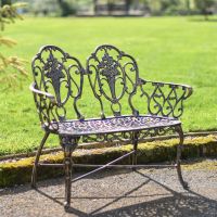 Deluxe Two-Seater Cast Aluminium "Rosebud" Garden Bench Deluxe Two-Seater Cast Aluminium "Rosebud" Garden Bench