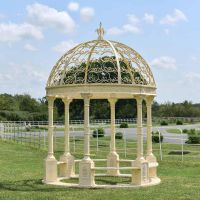 Situ Shot of Deluxe Wrought Iron "Aurelia" French Cream Gazebo Situ Shot of Deluxe Wrought Iron "Aurelia" French Cream Gazebo