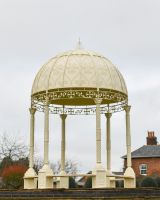 "Demeter"s Dwelling" Cream Gazebo In A Cloudy Setting
