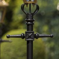 Antique Brass Gothic Lamp Post & Lantern Set 2.3m