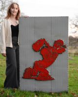 Determined Salty Sailor Oil Drum Scrap Metal Wall Art