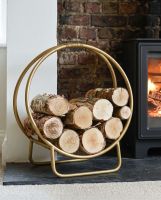Gold Circular Log Rack & Holder - 45cm Digital Illustration