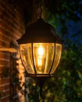 Digital Illustration of the "Thornhill" Chain Hanging Porch Lantern Illuminated at Night