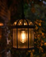 Digital Illustration of the "Wentworth" Chain Hanging Porch Light Illuminated at Night