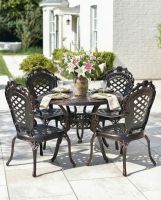 Digital Illustration of the Antique Copper "Caversham" Four Seater Furniture Set Dressed for Dining