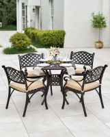 Digital Illustration of the Antique Copper "Haughton" Four Seater Furniture Set Dressed For Dining