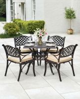 Digital Illustration of the Antique Copper "Kelston" Four Seater Furniture Set Dressed For Dining