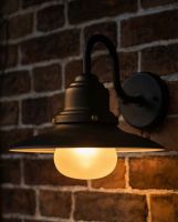 Digital Illustration of the Black Contemporary Outdoor Fishermans Wall Light Illuminated at Night