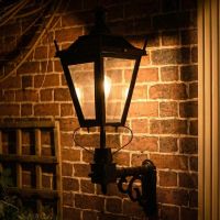 Digital Illustration of the Black Dorchester Lantern on Royale Bracket Illuminated at Night