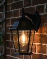 Digital Illustration of the Hampton Black Traditional Wall Light Illuminated at Night