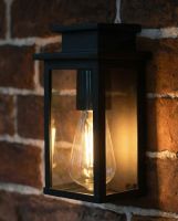 Digital Illustration of the Contemporary "Beaumont" Black Wall Lantern Illuminated at Night Digital Illustration of the Contemporary "Beaumont" Black Wall Lantern Illuminated at Night