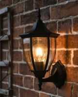 Digital Illustration of the Traditional "Chelsea Row" Bottom Fix Outdoor Wall Lantern Illuminated at Night