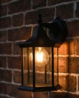 Digital Illustration of the Traditional "Crawford Rise" Top Fix Wall Lantern Illuminated at Night.